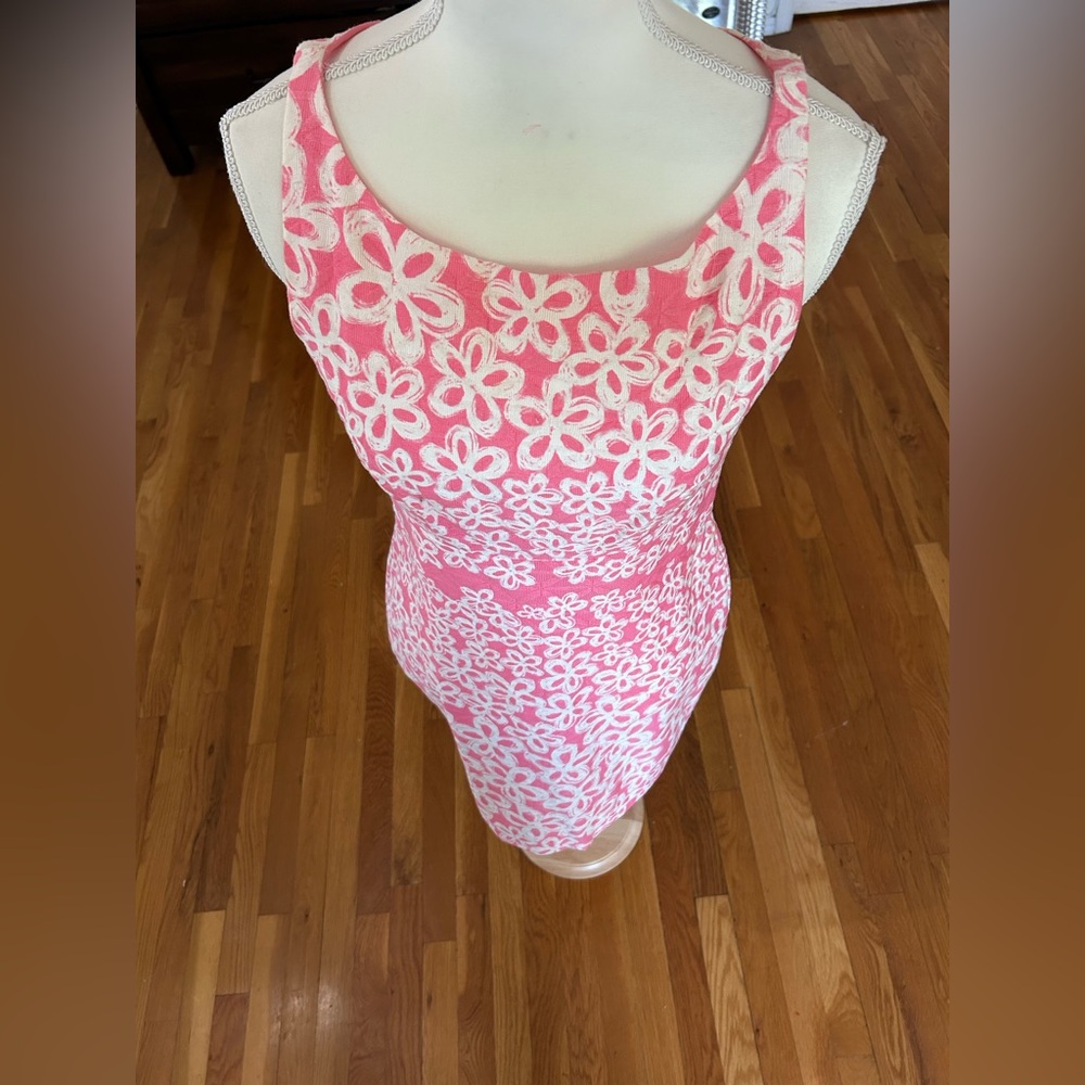 Taylor Pink & White Knee Length Floral Dress in Women’s Sz 6 - Picture 6 of 7
